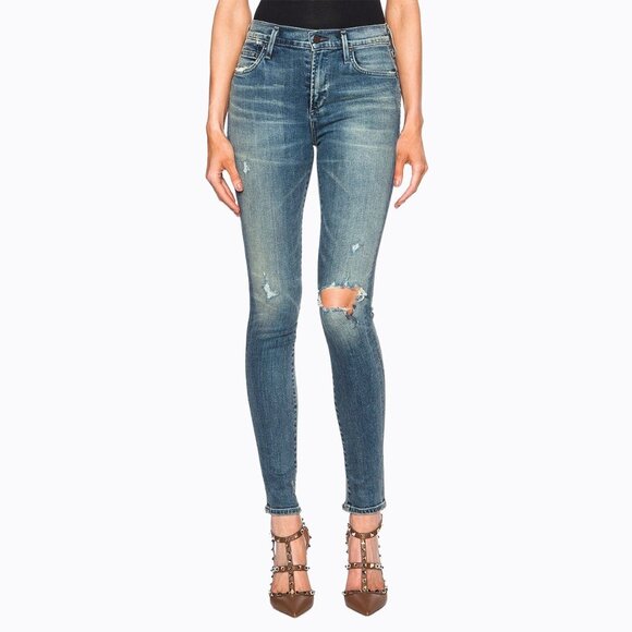 Citizens Of Humanity Denim - Citizens of Humanity Premium Vintage Rocket High Rise Skinny Jeans Thrashed Sz29